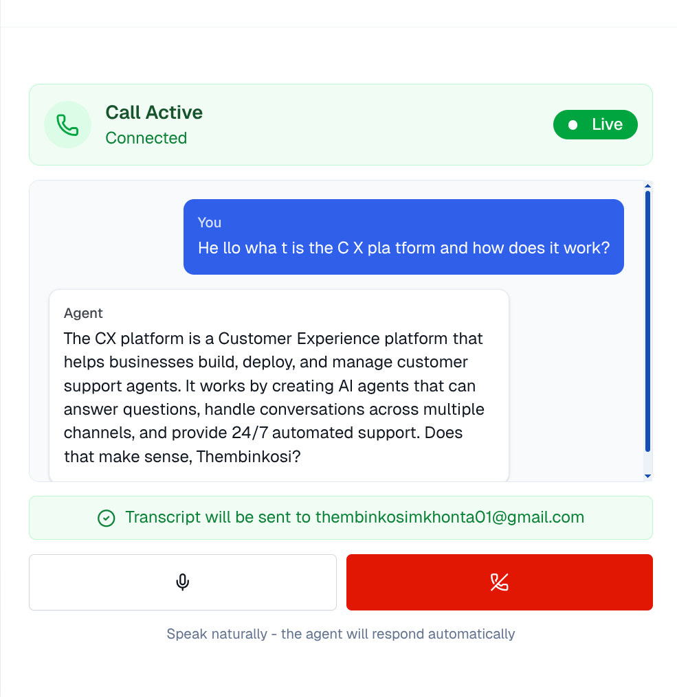 Virtual Call Center Agent